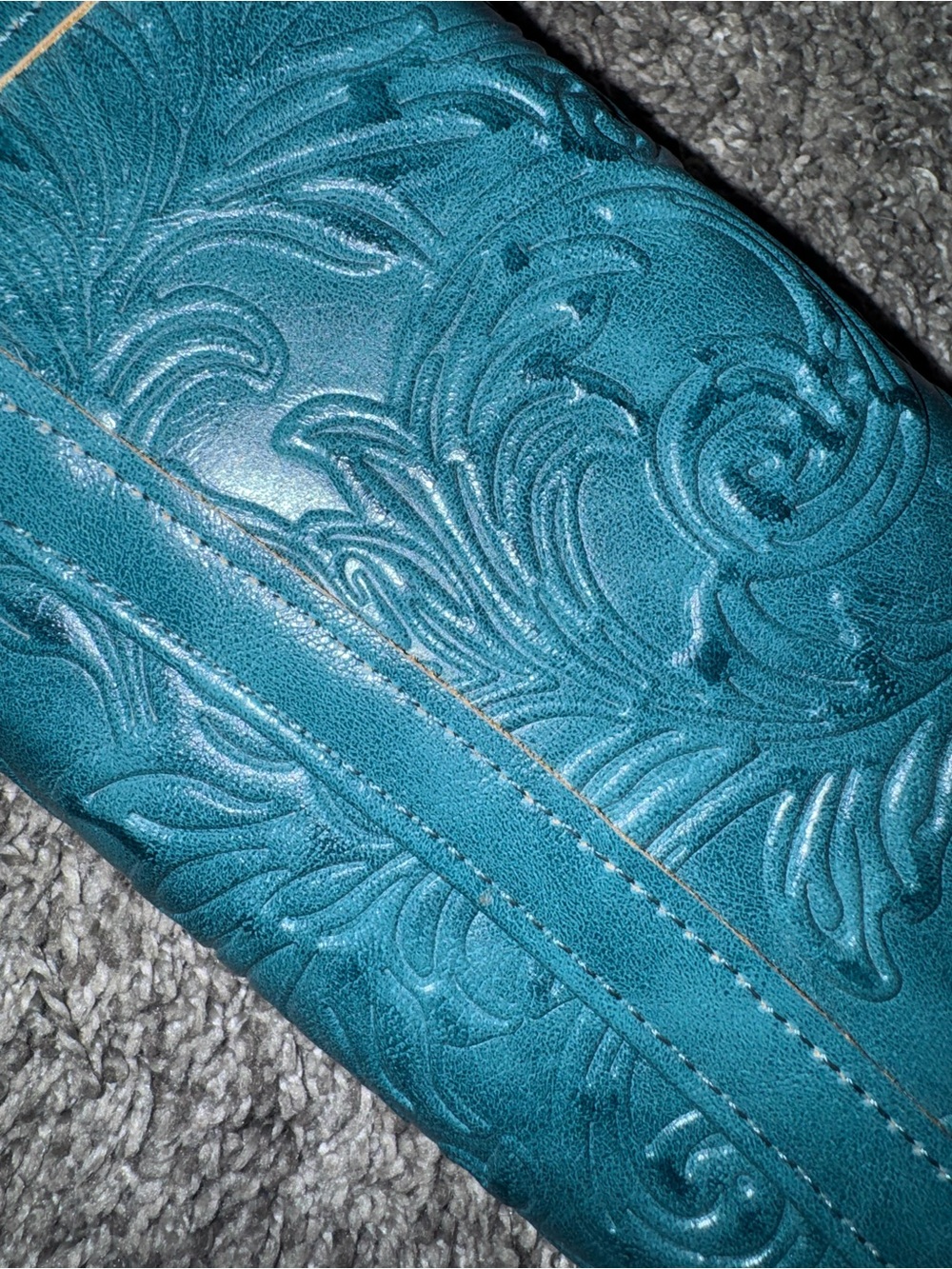 Teal Embossed Leather Women's Wallet